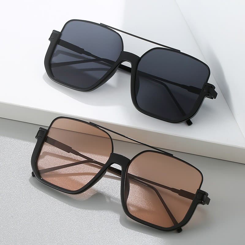 Óculos de sol retrô coreanos UV400, design de armação grande, elegantes e leves, o presente para homens e mulhere