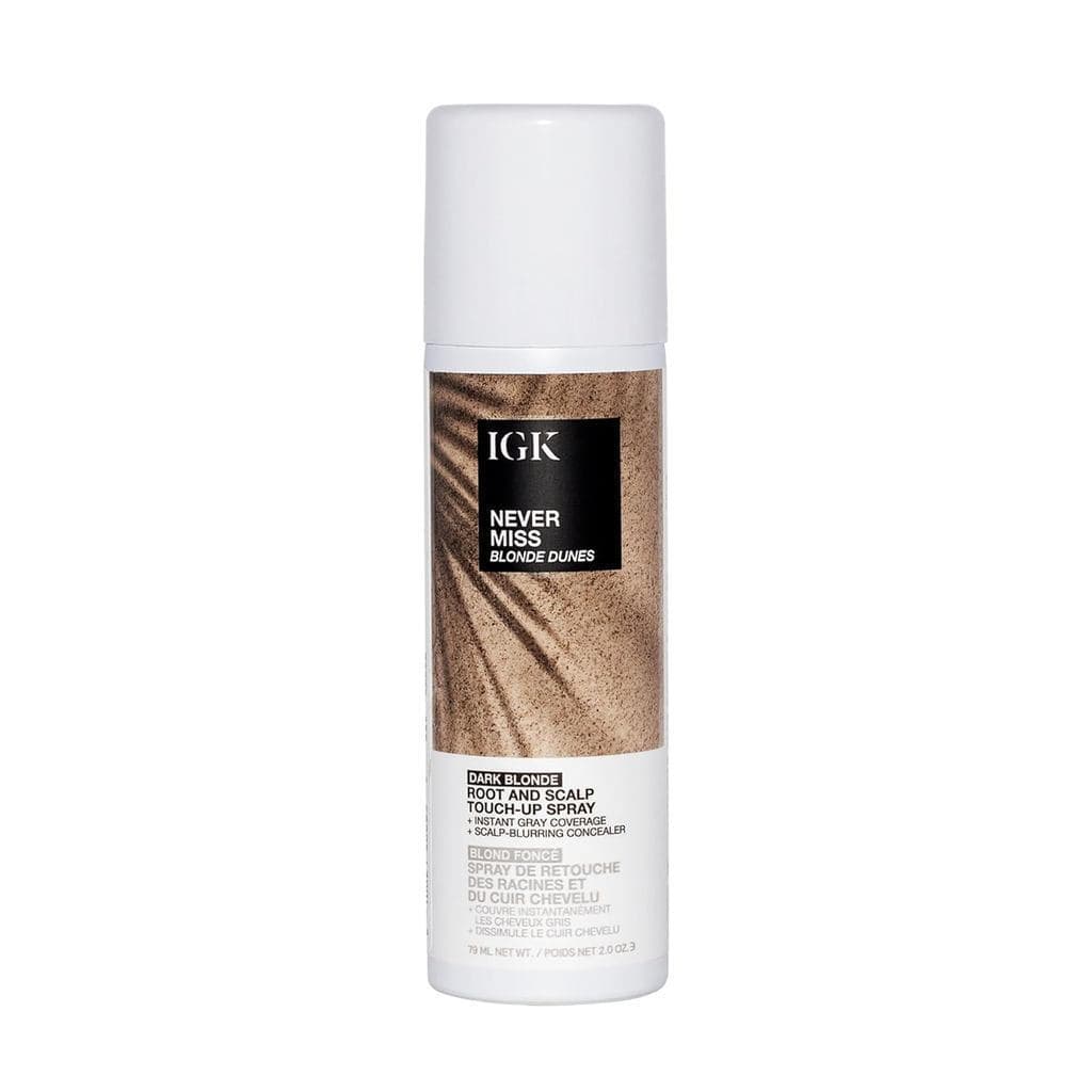 IGK NEVER MISS Spray para Retoque de Cor de Raiz e Couro Cabeludo - Loiro Profundo |     Tinta temporária para cabelos g