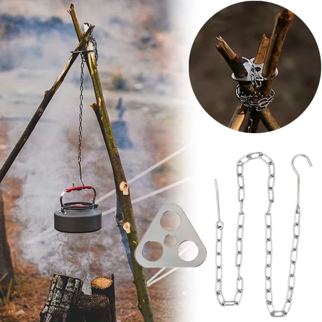 Hardware De Tripé De Acampamento De Metal Resistente Às Intempéries-Gancho De Ligação De Suspensão Reguladora De Altura-