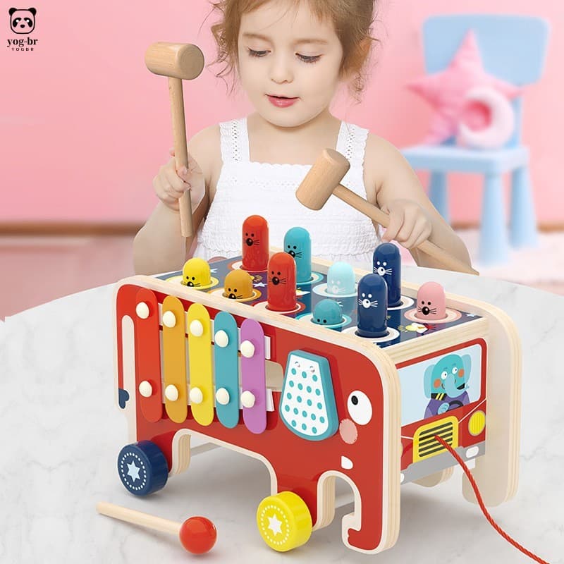 Trator De Dinossauro Elefante Infantil Whack A Mole Game-Brinquedo Interativo Educacional Para Pais E Filhos
