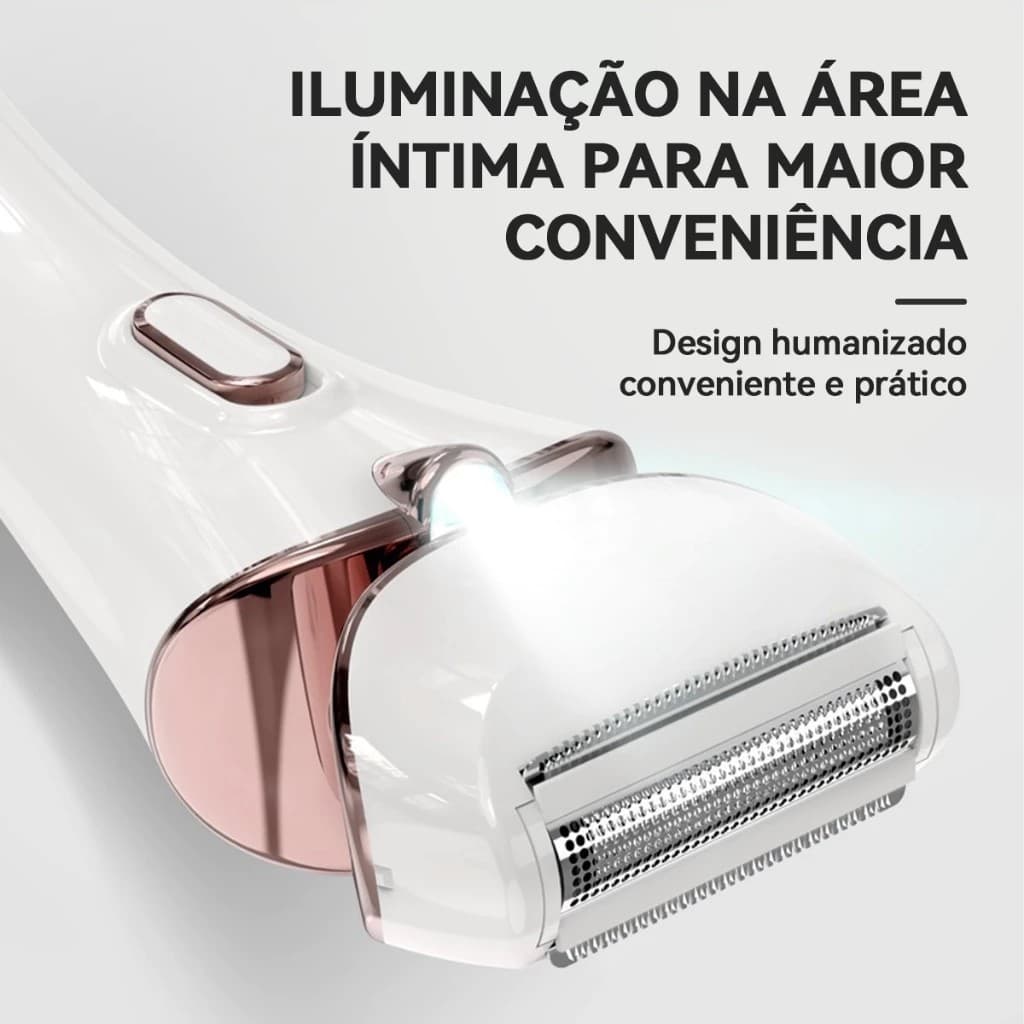Aparador Íntimo mulheres Depiladora Barbeador Elétrico Com Luz Perna Corpo Depilação Depilador A Prova d'Água Super