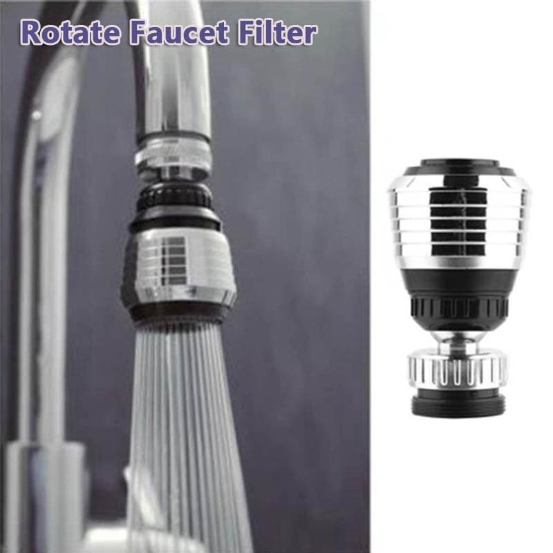 360 ° Adaptador de filtro de água para torneira de cozinha rotativa, usado para economia de água no banheiro.