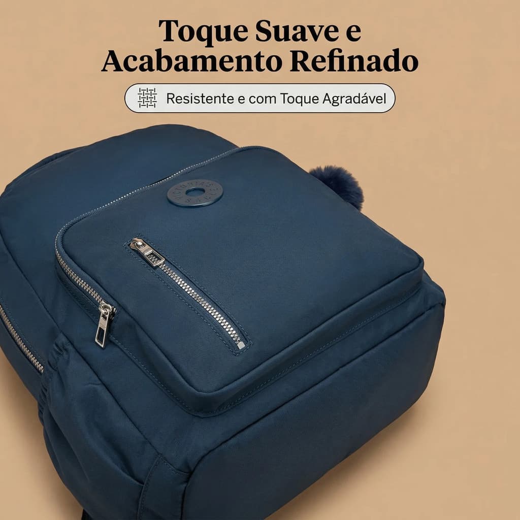Mochila Feminina Victoryeagle Premium Nylon Reforçada Azul