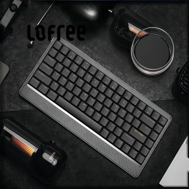 LOFREE Edge 84 Teclado Mecânico Tri-Modo De Fibra De Carbono Ultrafino Hot-Swappable