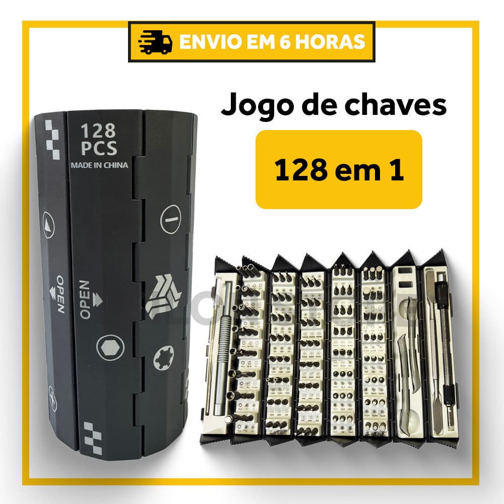 Kit Com 128 Peças De Chave De Fenda Jogo Ferramenta Chaves Alen Torx Fenda Philips Melhor Qualidade