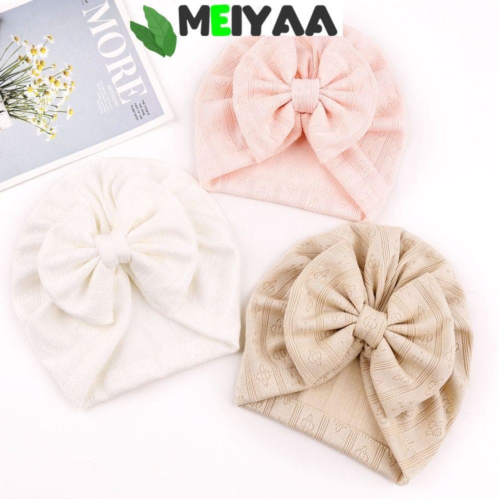 Chapéu Turbante Para Bebê MEIYAA , Envoltórios De Cabeça Elásticos Respiráveis Recém-Nascidos , Boné Infantil Macio Com
