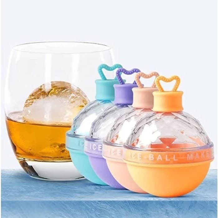 FORMA PARA GELO REDONDA MOLDE BOLA ESFERA BEBIDA WHISKY EM SILICONE 200ML