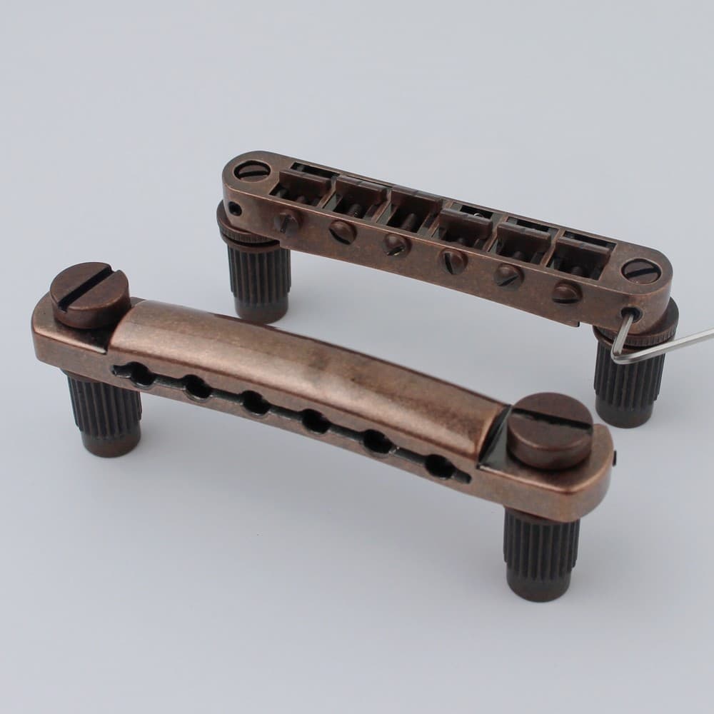 Arremate De Barra De Parada De Guitarra ST Com Âncoras + Pinos Tune O Matic Cor Bronze Para Guitarras LP SG