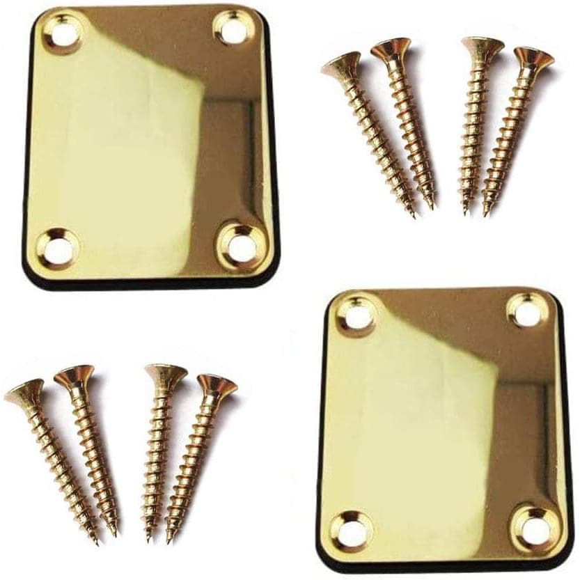 Jiayouy 2 Peças de Placa de Braço para Guitarra com Parafusos de Montagem, Placa de Metal para Substituição de Guitarra