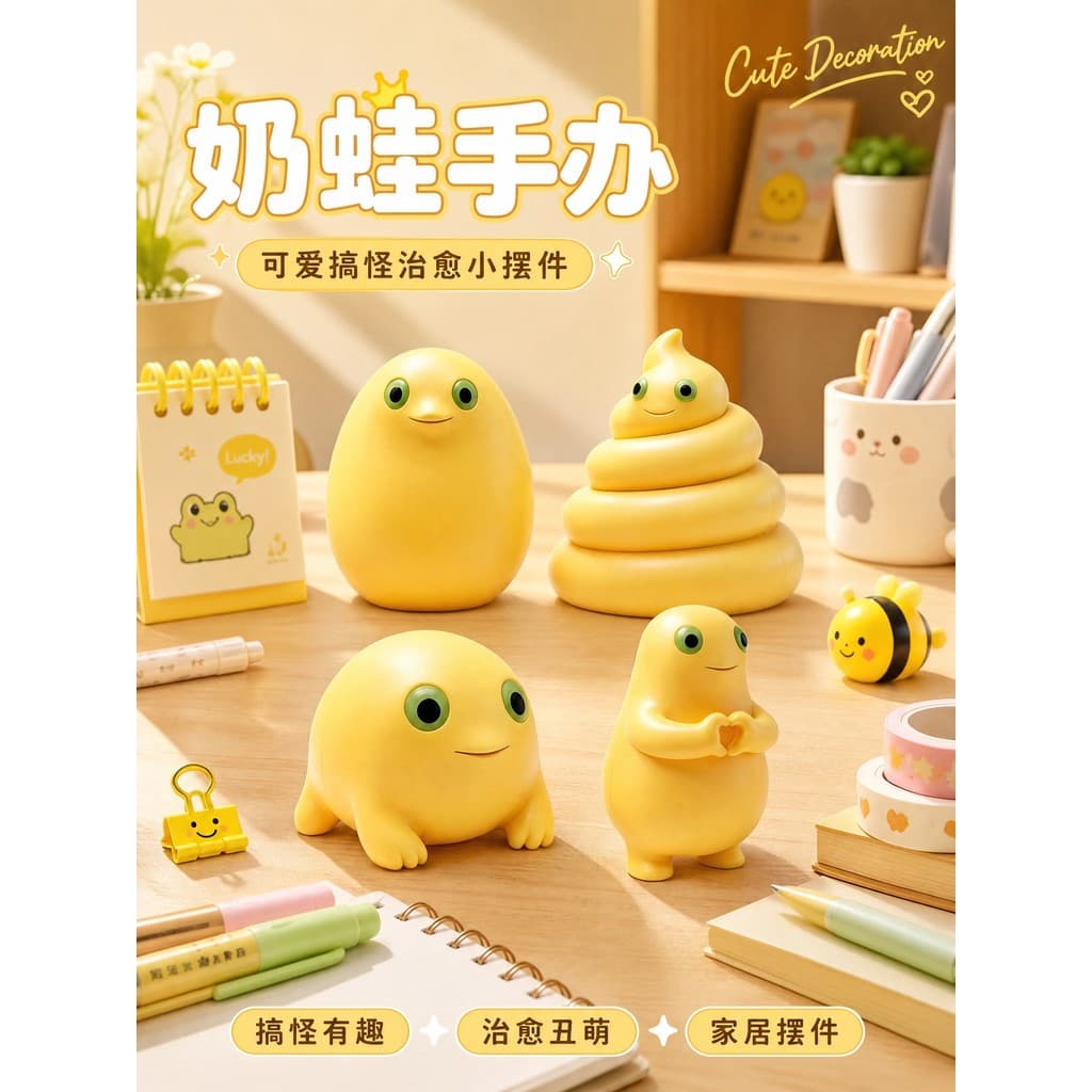 Leite sapo feito à mão boneca ornamentos amarelo dos desenhos animados caçador sapo boneca criativo engraçado bonito obj