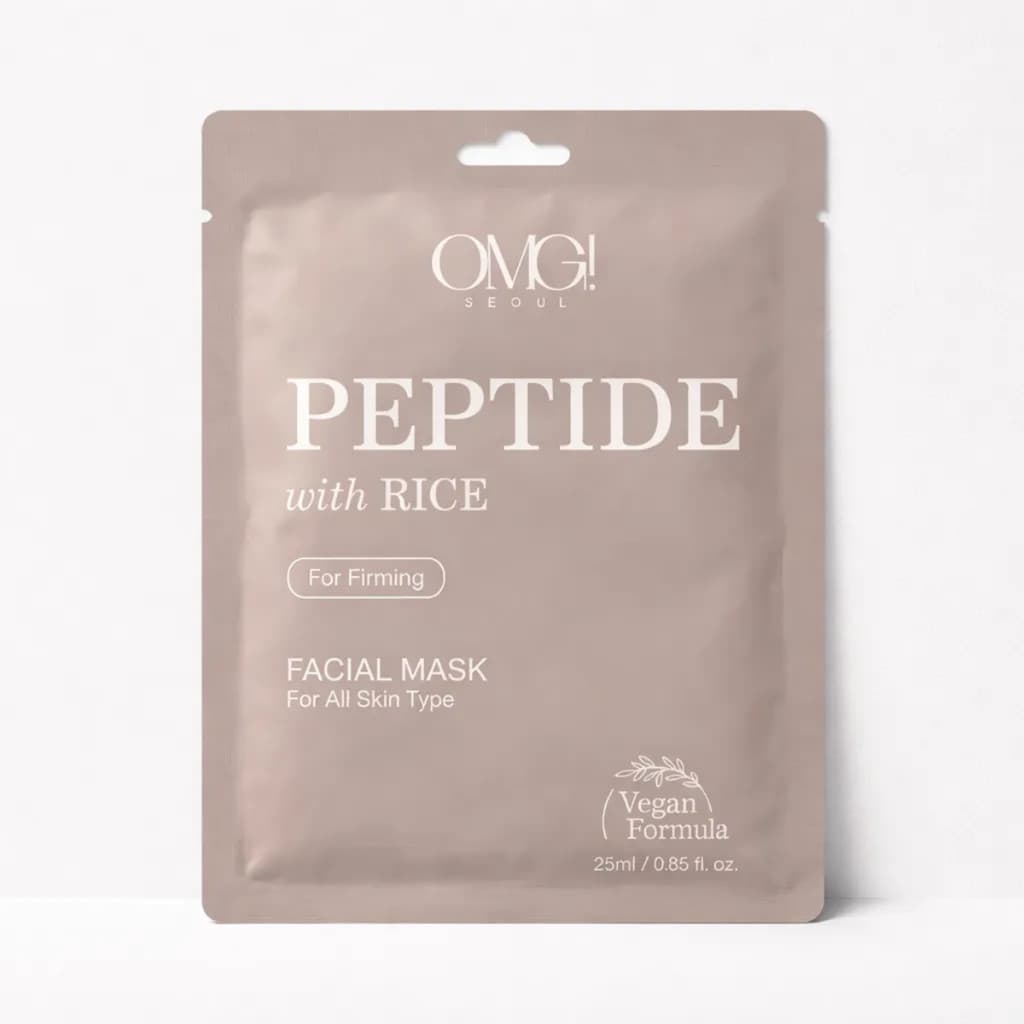 OMG Máscara Facial Peptídeo + Arroz Firmadora – Efeito Tensor, Hidratação e Revitalização da Pele