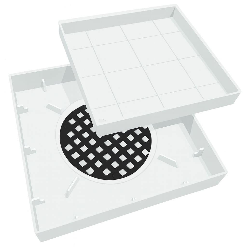 Ralo Invisível 10cm x 10cm Quadrado Oculto Sifonado Piso Grade Anti Inseto Inteligente