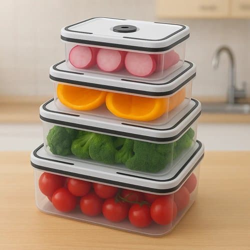 Conjunto Potes Hermeticos Quadrado Plastico Tampa Vedacao Segura Organizacao Cozinha