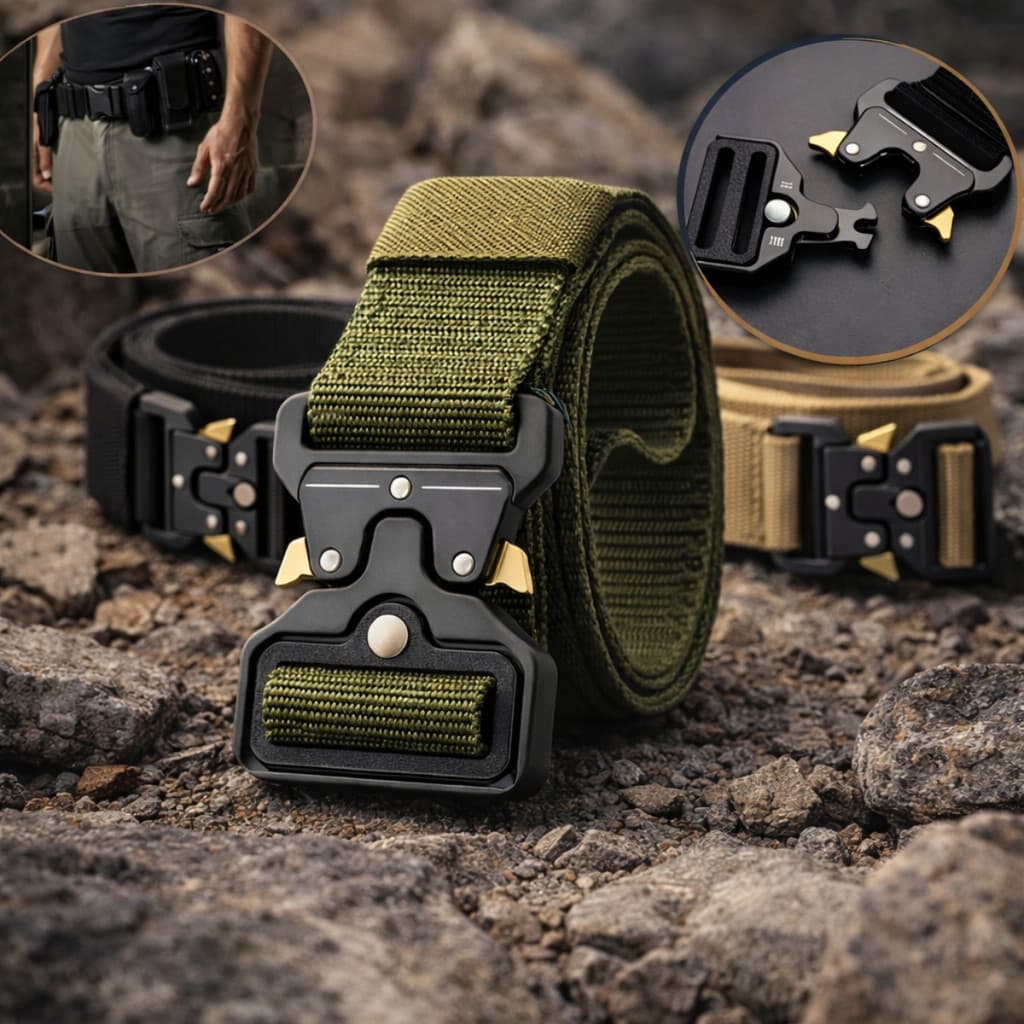 Cinto Tático Militar Engate Rápido Anti Alérgic Fivela Metal Preto Lisa Único