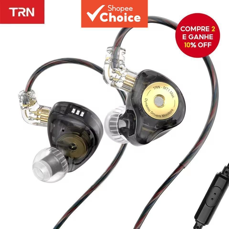 TRN MT1 MAX Fones De Ouvido Monitor Geração Duplo Ímã Driver Dinâmico Com Fio Intra-Auriculares Interruptores De Ajuste