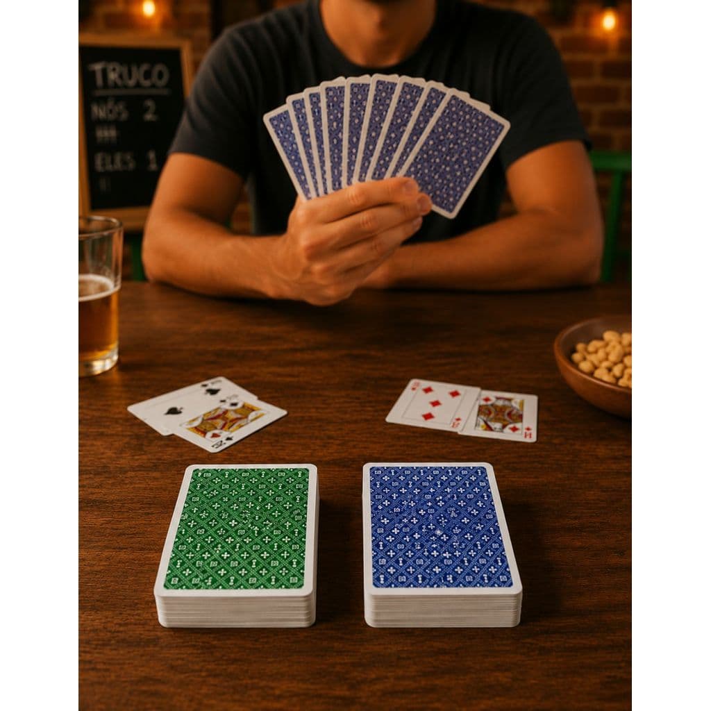 Baralho 100% Plástico Profissional Jogo Duplo Truco Poker Buraco Pife 108 Cartas Lavável Impermeável