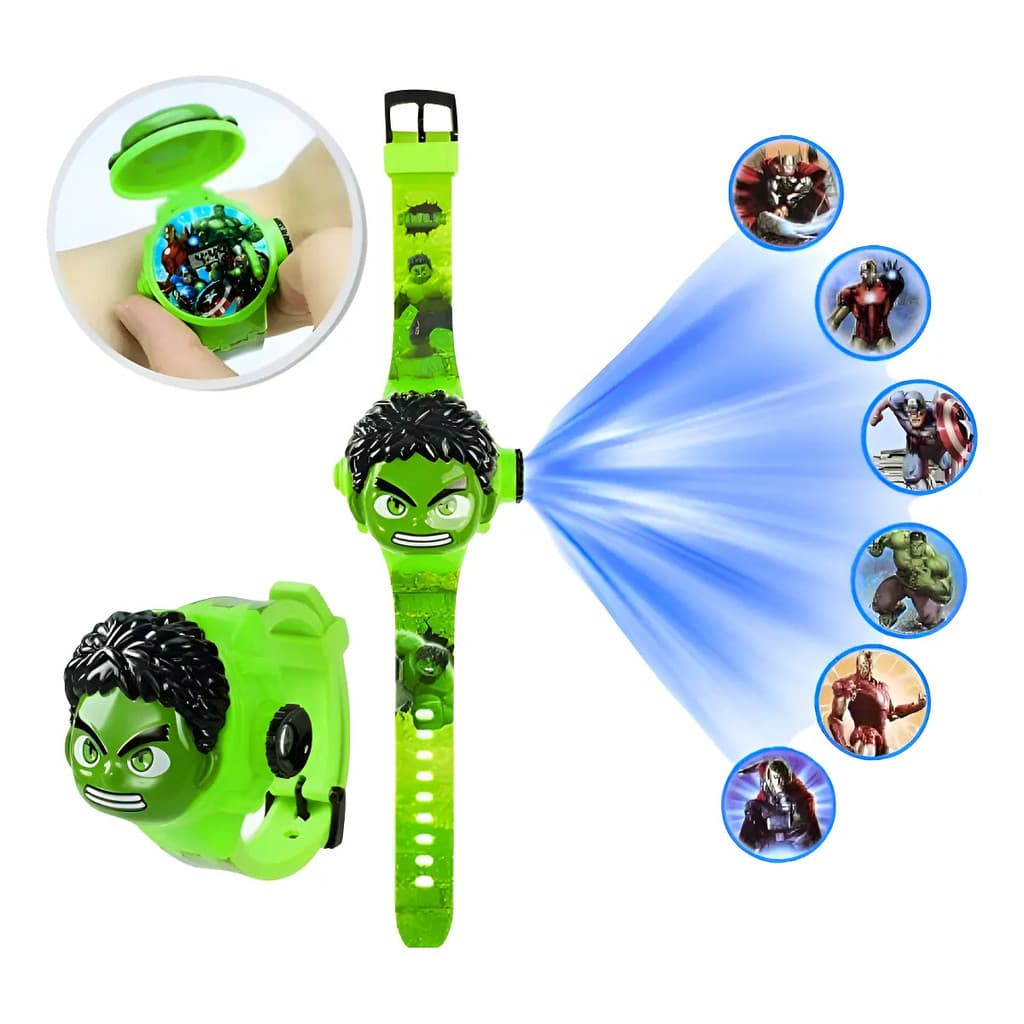 Relógio Infantil Do Hulk Com Projetor De Imagens Parede Teto