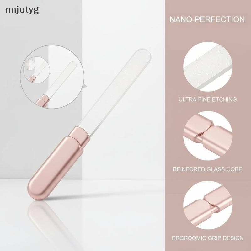 Lixa De Unhas De Vidro Com Estojo , Melhor Amortecedor Beleza Para Salão De Diamantes De Cristal Naturais E Acrílicas