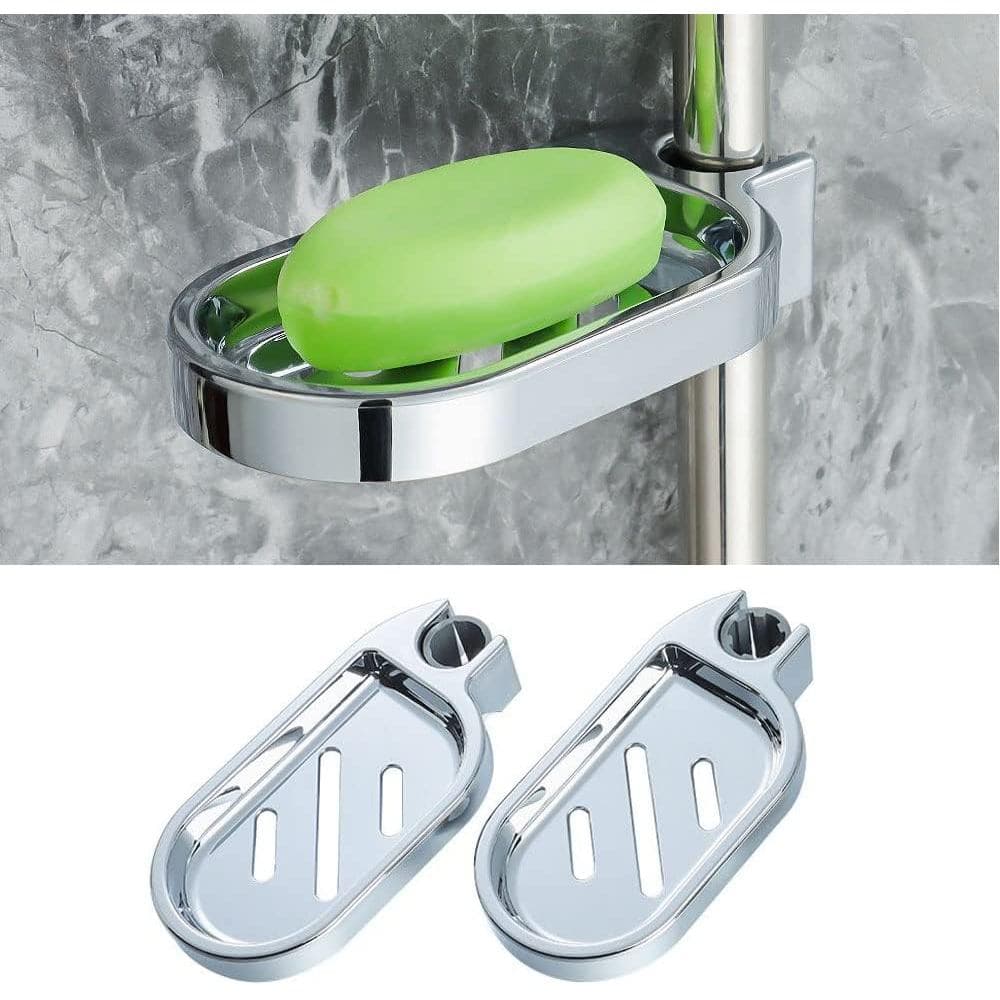 Conjunto de 2 Porta-Sabonetes Ajustáveis para Banheiro e Chuveiro, Suporte para Sabonete para Trilho de 22 mm, Modelo G9