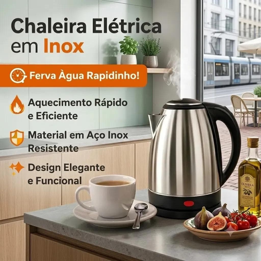Chaleira Elétrica Holda 2L com Desligamento Automático - Ferve Água em Minutos