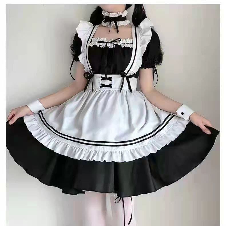 Roupa de empregada japonesa cos vestido de estudante terno Lolita