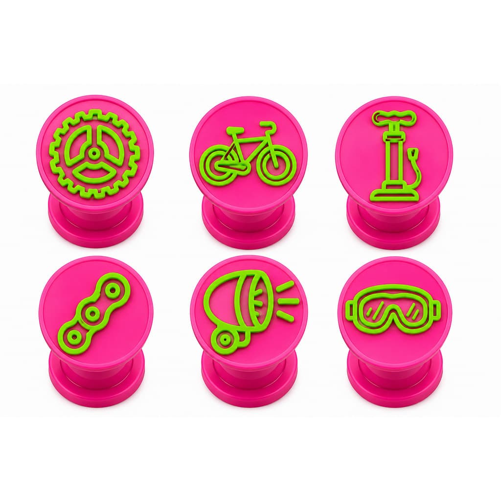 Kit 6 Carimbos para Doces Ciclismo, Bicicleta, Bike, Pedal, Festa Esportiva, Docinhos Personalizados e Brigadeiros
