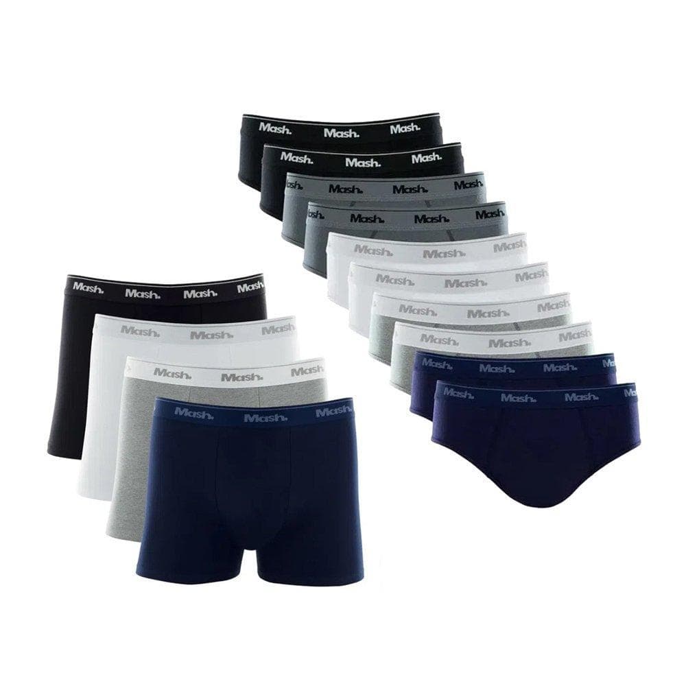 Kit 4 Cuecas Mash Boxer Cotton Original+Kit 10 Cuecas Slip M