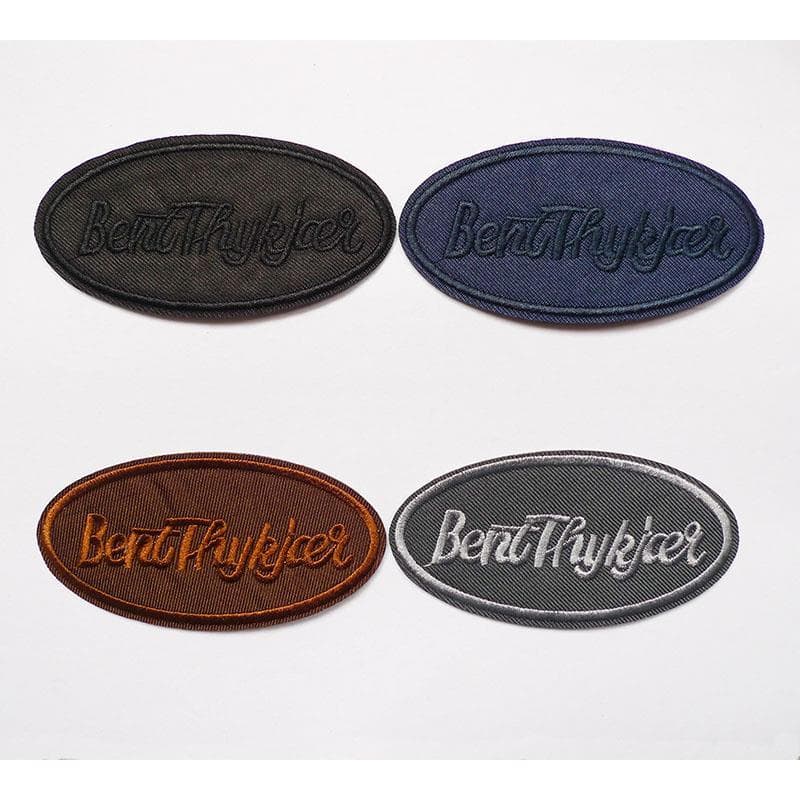 Adesivos de pano Oval preto bordado emblema remendo adesivos decoração reparação buraco para baixo roupas Jeans carta de