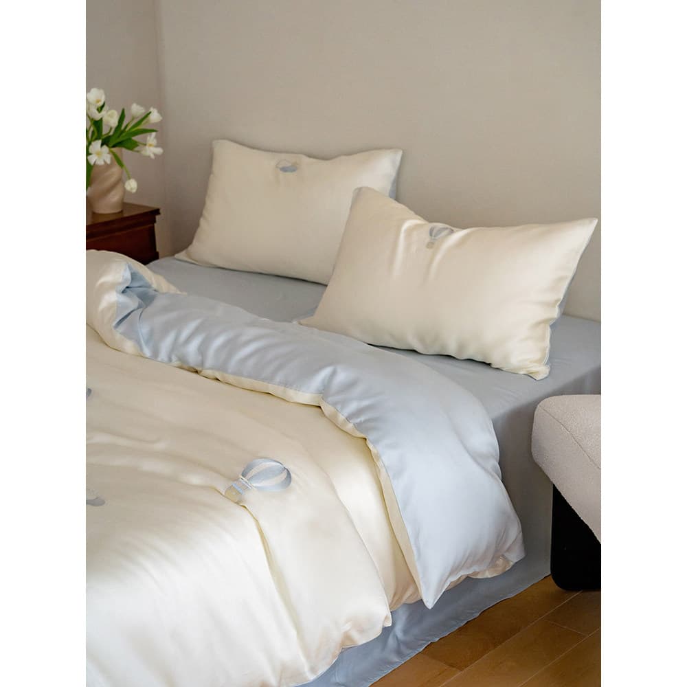 Simples nórdico ins60 peças Lyocell Lenzing Tencel lençol de quatro peças conjunto verão gelo seda nu dormir colcha capa