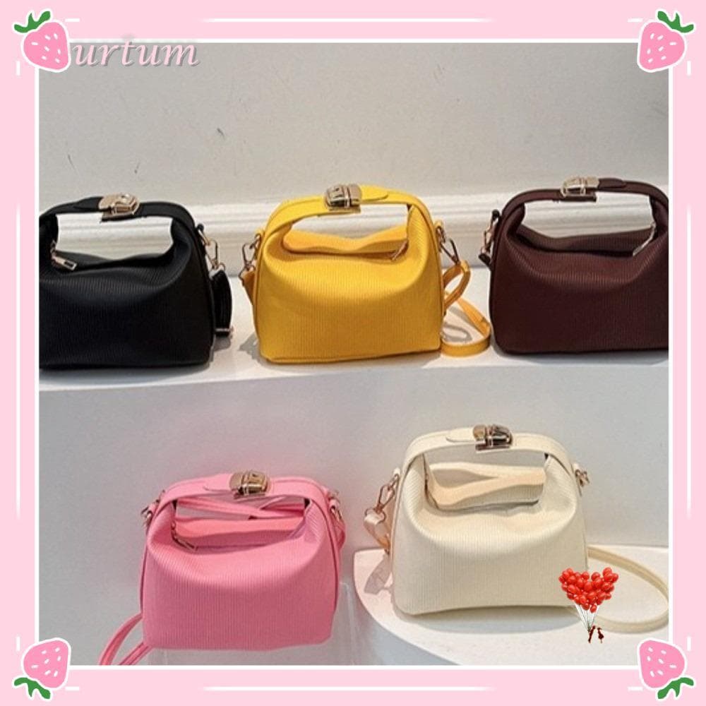 Bolsa De Ombro URTUM , Alça Ajustável , Crossbody De Cor Sólida Pequena De Couro PU Feminina