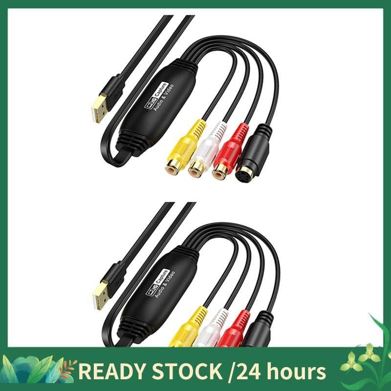 2X Captura De Vídeo USB Para Conversor Digital Placa De Áudio E 2.0 Sistema De Suporte De TV DVD