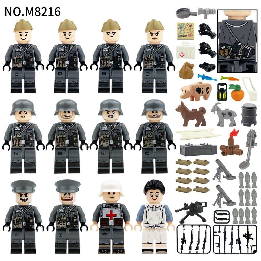 Mesa de Brinquedos de Blocos da Tropa de Logística do Exército Alemão para Jogos de Montagem Infantis