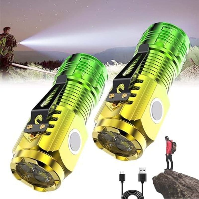 FETNHU Alemão Monstro De Três Olhos Mini Flash Lanterna Super Power , De 3 Para Acampar , Caminhadas (2pcsA)