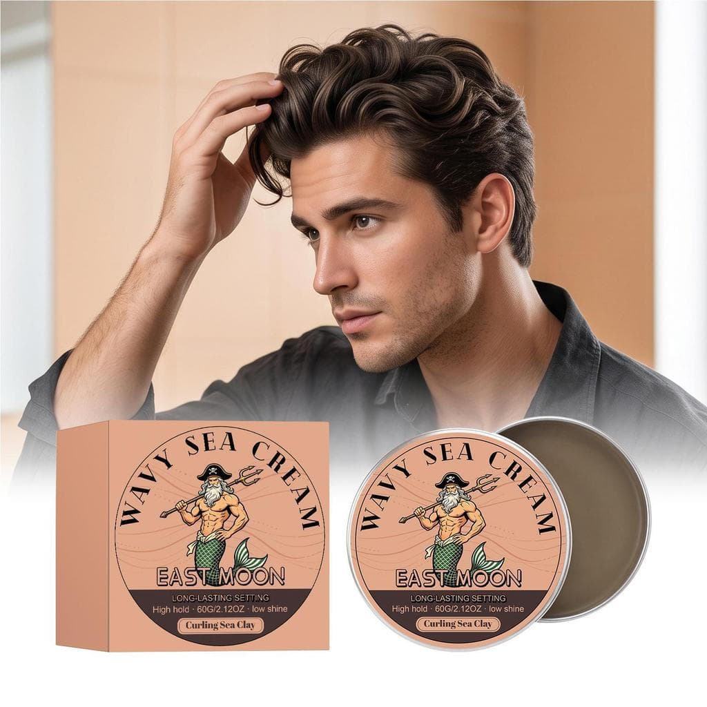 Argila Capilar Masculina 60g , Fixação Alta , Baixo Brilho , Textura Fosca , Pasta Modeladora , Para Cachos , Volume