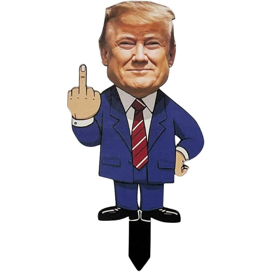 Placa de Jardim WVT Trump 2024, Placa de Jardim Engraçada com o Dedo do Meio do Presidente Trump, Decoração de Jardim pa