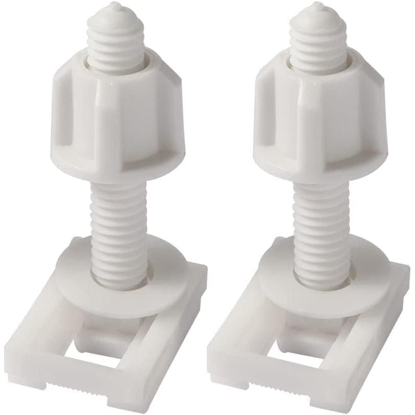 2 Parafusos e Porcas de Plástico Branco para Assento Sanitário com Arruelas, Kit de Peças de Fixação Universal para Tamp