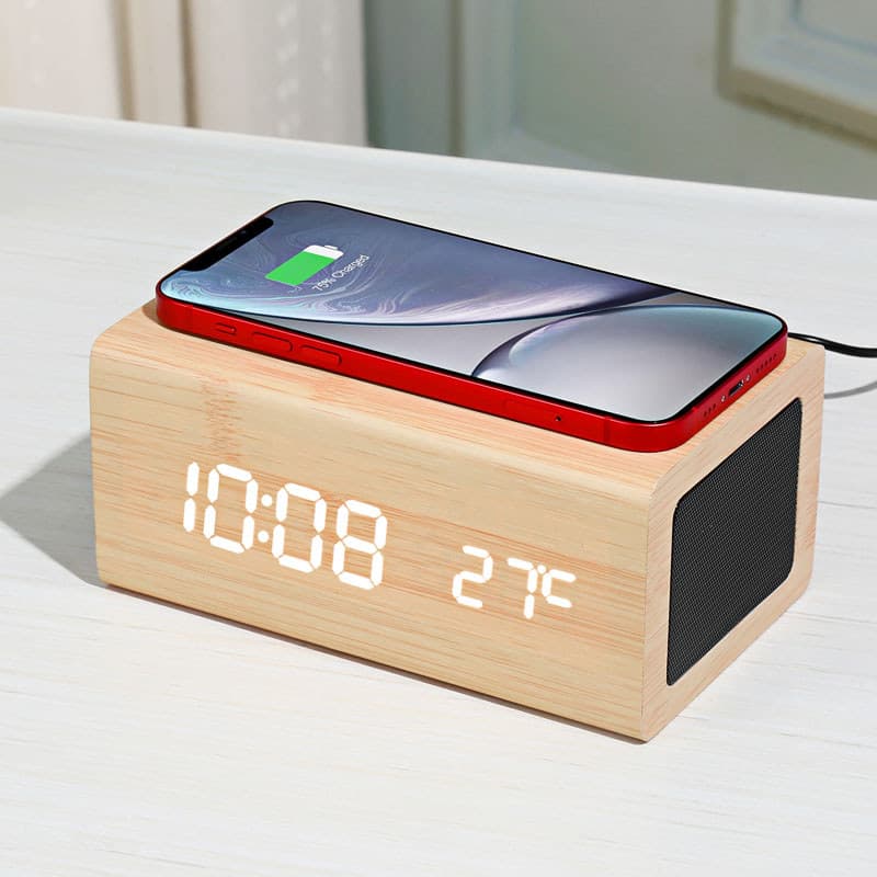 Bluetooth áudio criativo despertador alto-falante casa carro carregamento sem fio conveniente relógio eletrônico alto-fa