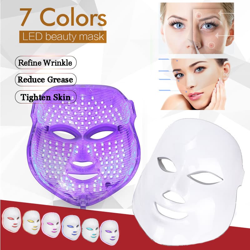 Máscara de beleza LED fotônica colorida para uso doméstico, dispositivo de máscara facial de luz vermelha, máscara LED p