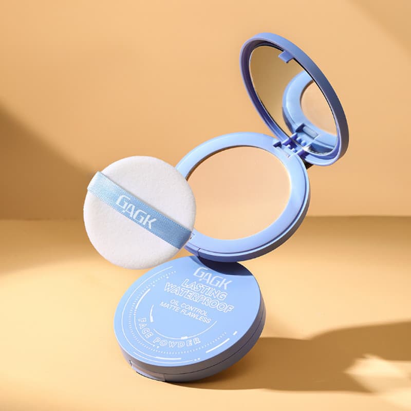 Produto de beleza internacional GAGK, pó compacto de dupla utilização (seco e úmido) para fixar a maquiagem, natural, de