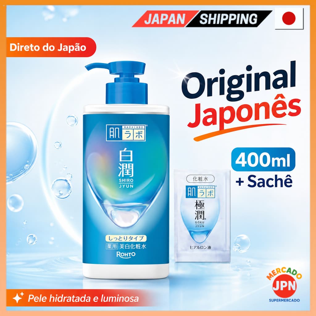 Hada Labo Shirojun Medicinal Whitening Locao com Large Capacity Pump e Extra Moist Direct from JAPAN