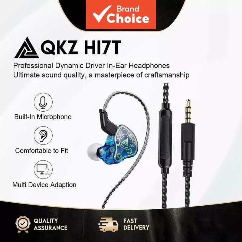 Fones De Ouvido Intra-Auriculares QKZ Hi7T Driver Dinâmico De 10 Mm Com Som Estéreo HiFi Microfone Isolamento De Ruído F