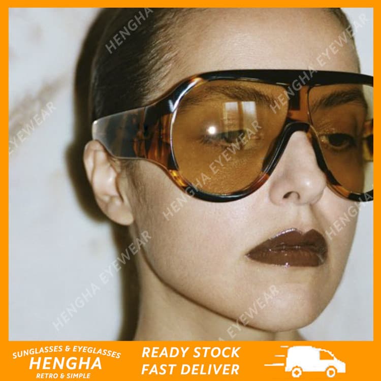 (HENGHA) Trendy Y2K Retro Oversized Pilot-Style Sunnies Euro-American Nova Chegada Unissex , Óculos De Sol UV400 Para El