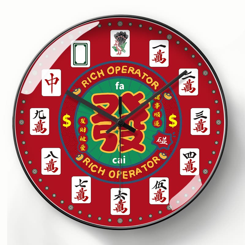 Fortune relógio de parede Mahjong relógio decorativo personalidade Original influenciador nacional na moda relógio crono