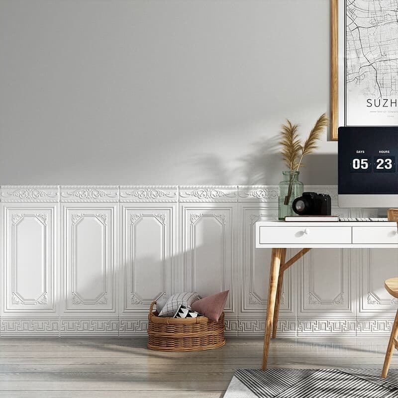 Novo estilo chinês auto-adesivo papel de parede 3d tridimensional adesivos de parede sala estar saia Flip adesivos jardi