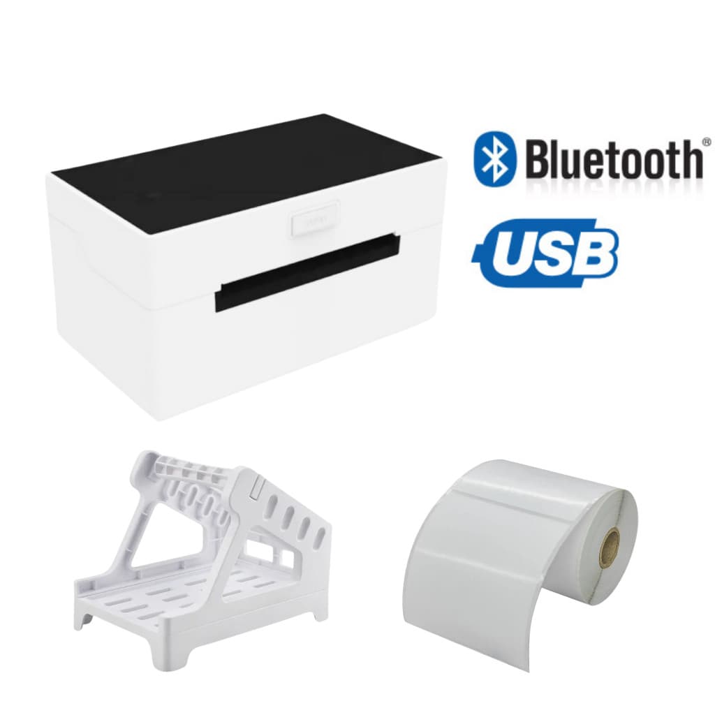 Impressora De Etiqueta Térmica Usb Bluetooth TT211 + 1 Rolo Etiqueta 100x150