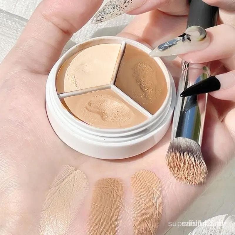 Corretivo e Base em 3 Cores, Corretivo de Longa Duração, Iluminador, Produto de Maquiagem, Maquiagem de Verão, Presente