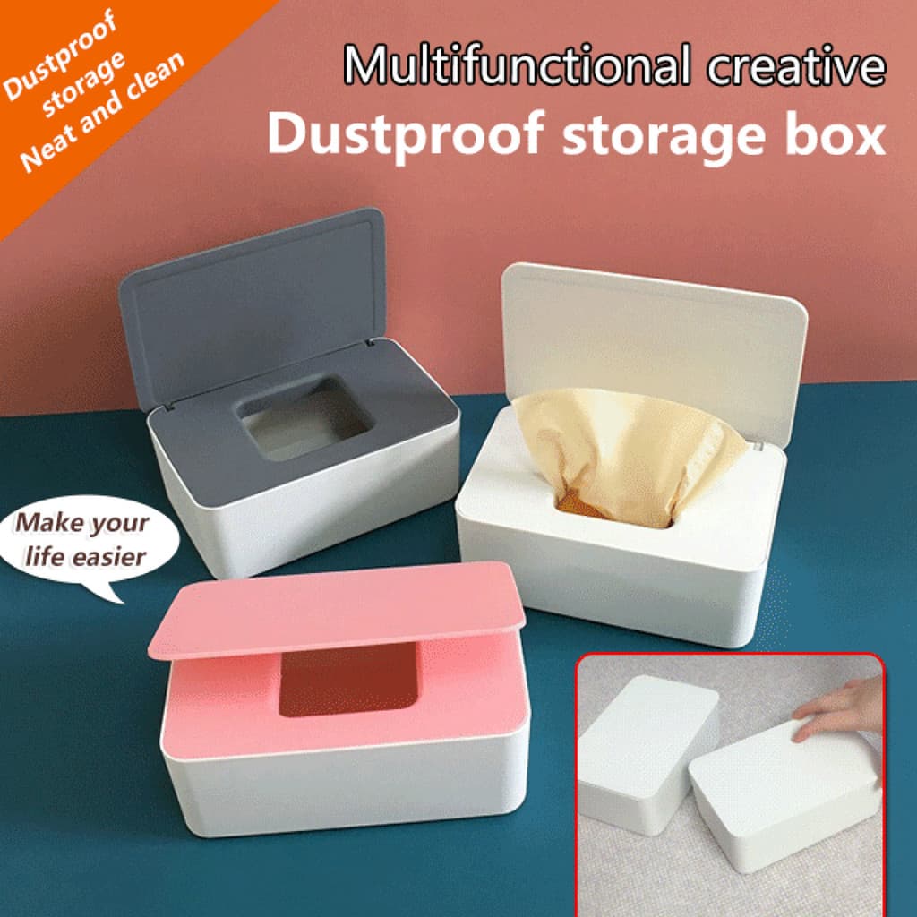 【Design Moderno】Sealed Tissue Container/Caixa de Lenços Umedecidos para Casa/Caixa de Armazenamento/Ideal para Mesa e Ca