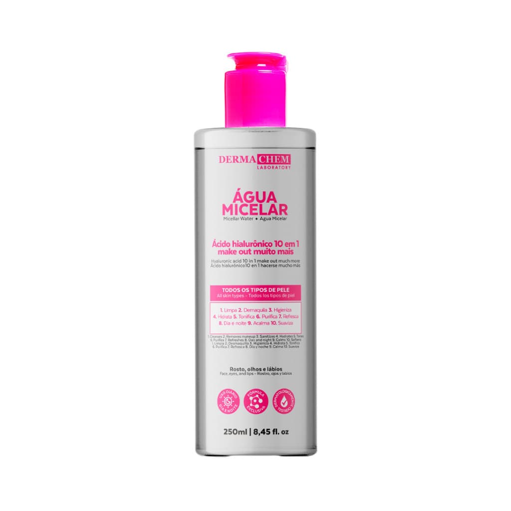Água Micelar Ácido Hialurônico 10 em 1 Derma Chem - Demaquilante Make Out