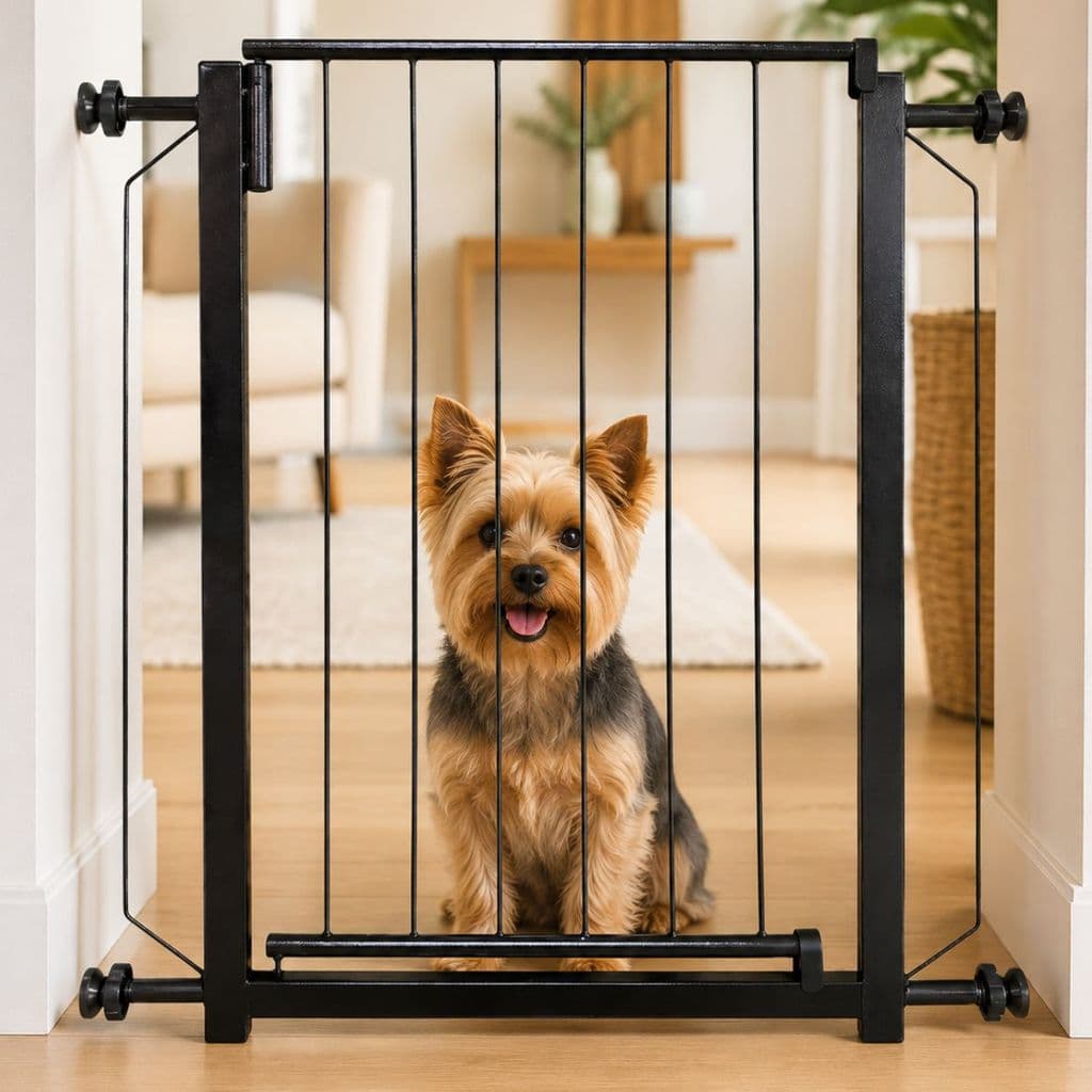 Grade Porta Cachorro Bebê Segurança Sem Furos Pressão 67-131cm Altura 77cm