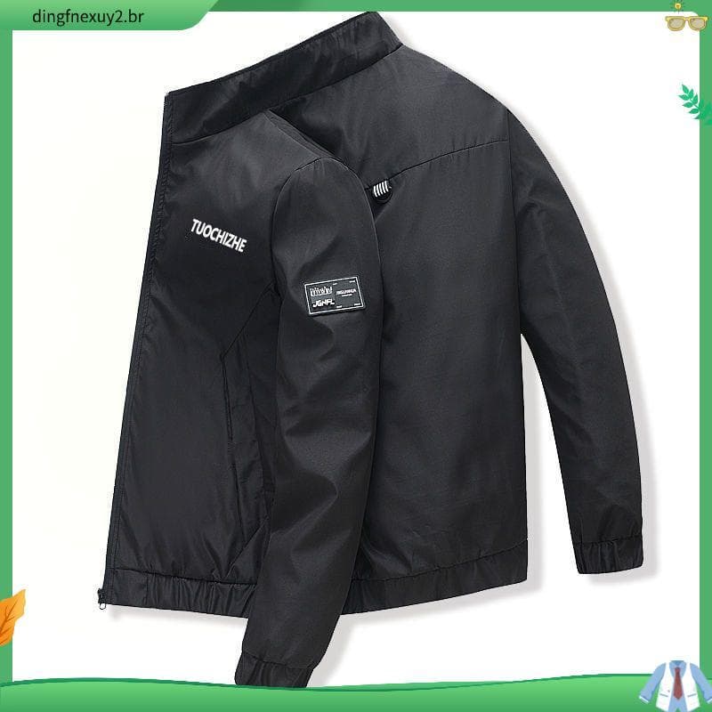 Primavera outono jaqueta masculina fino-ajuste jaqueta nova Casual topo versão coreana na moda masculina gola jaqueta ro